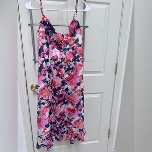 Floral Pink and Navy Dress